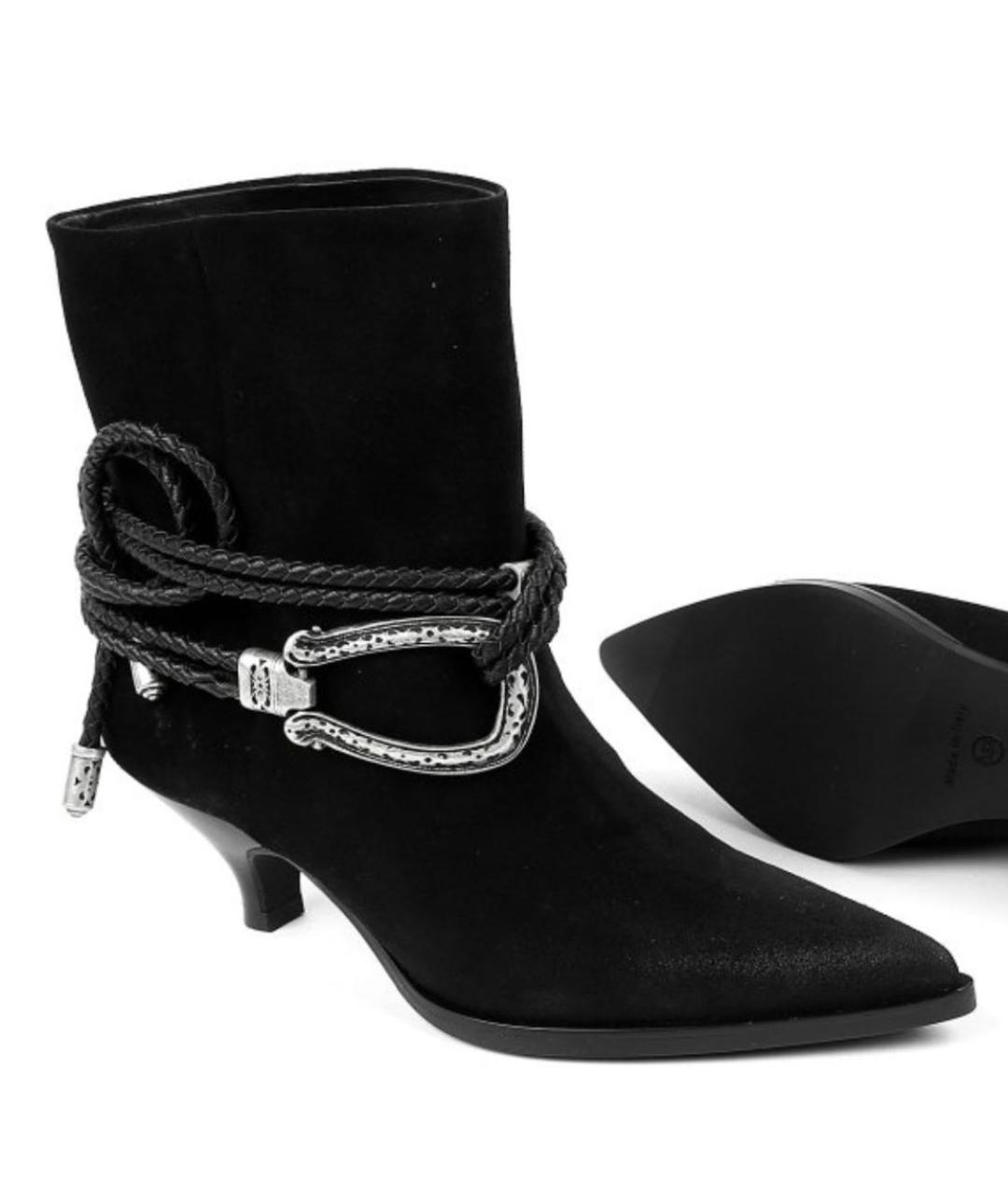 ELENA LACHI Черные замшевые полусапоги, фото 2