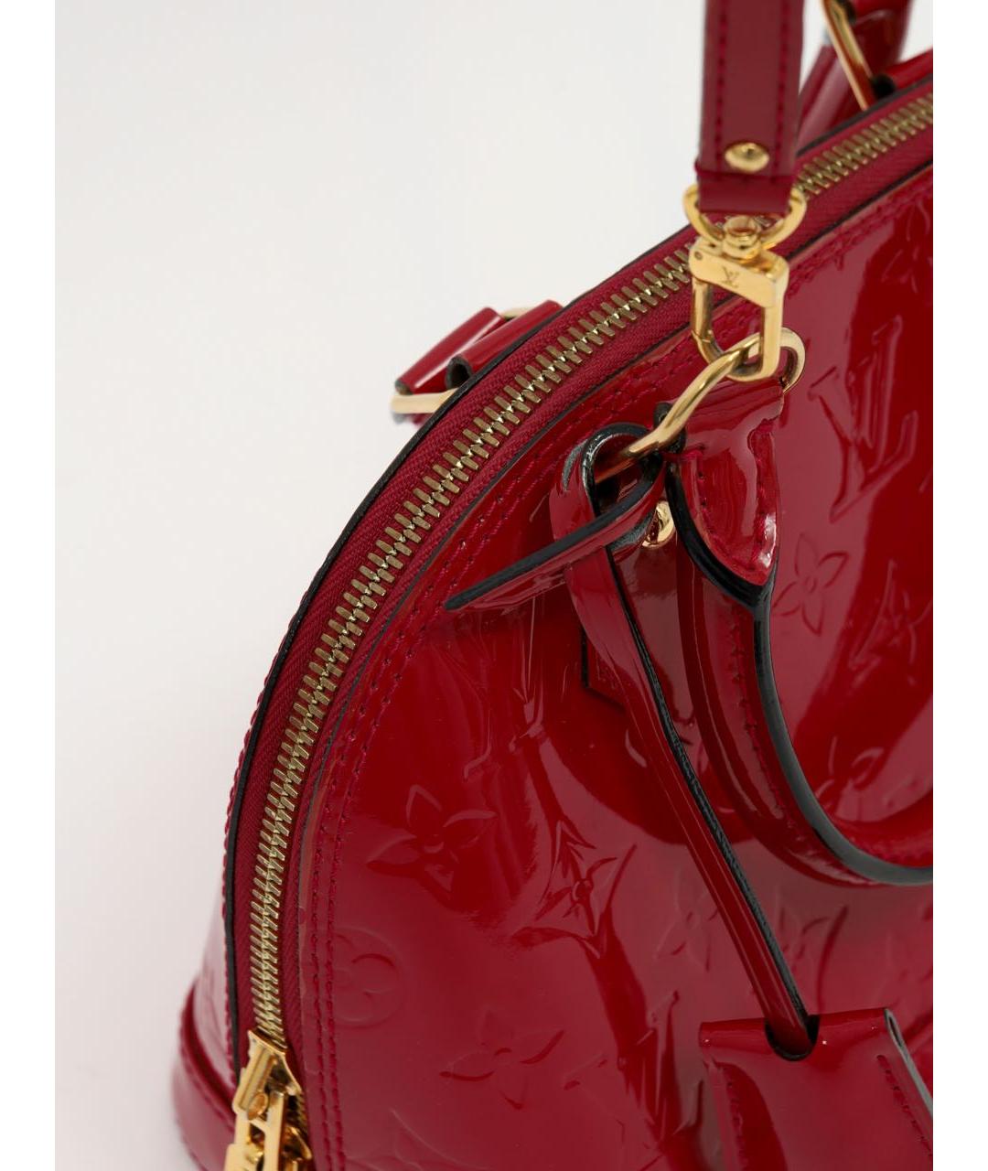 LOUIS VUITTON Красная кожаная сумка с короткими ручками, фото 7