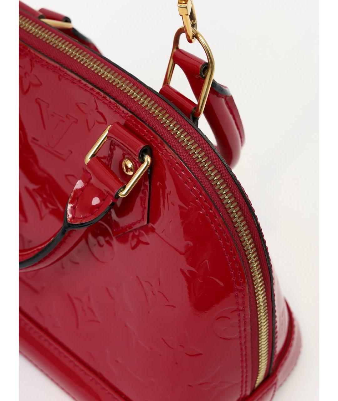 LOUIS VUITTON Красная кожаная сумка с короткими ручками, фото 8