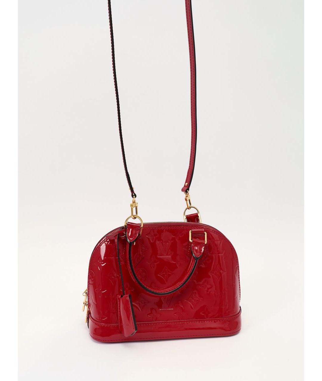 LOUIS VUITTON Красная кожаная сумка с короткими ручками, фото 5