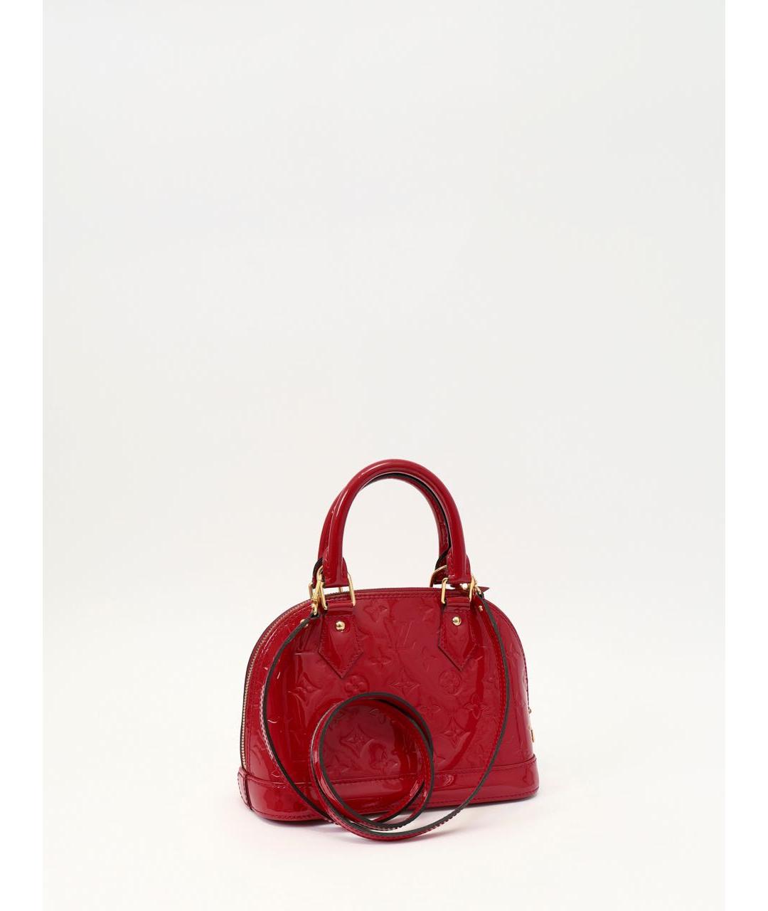 LOUIS VUITTON Красная кожаная сумка с короткими ручками, фото 3