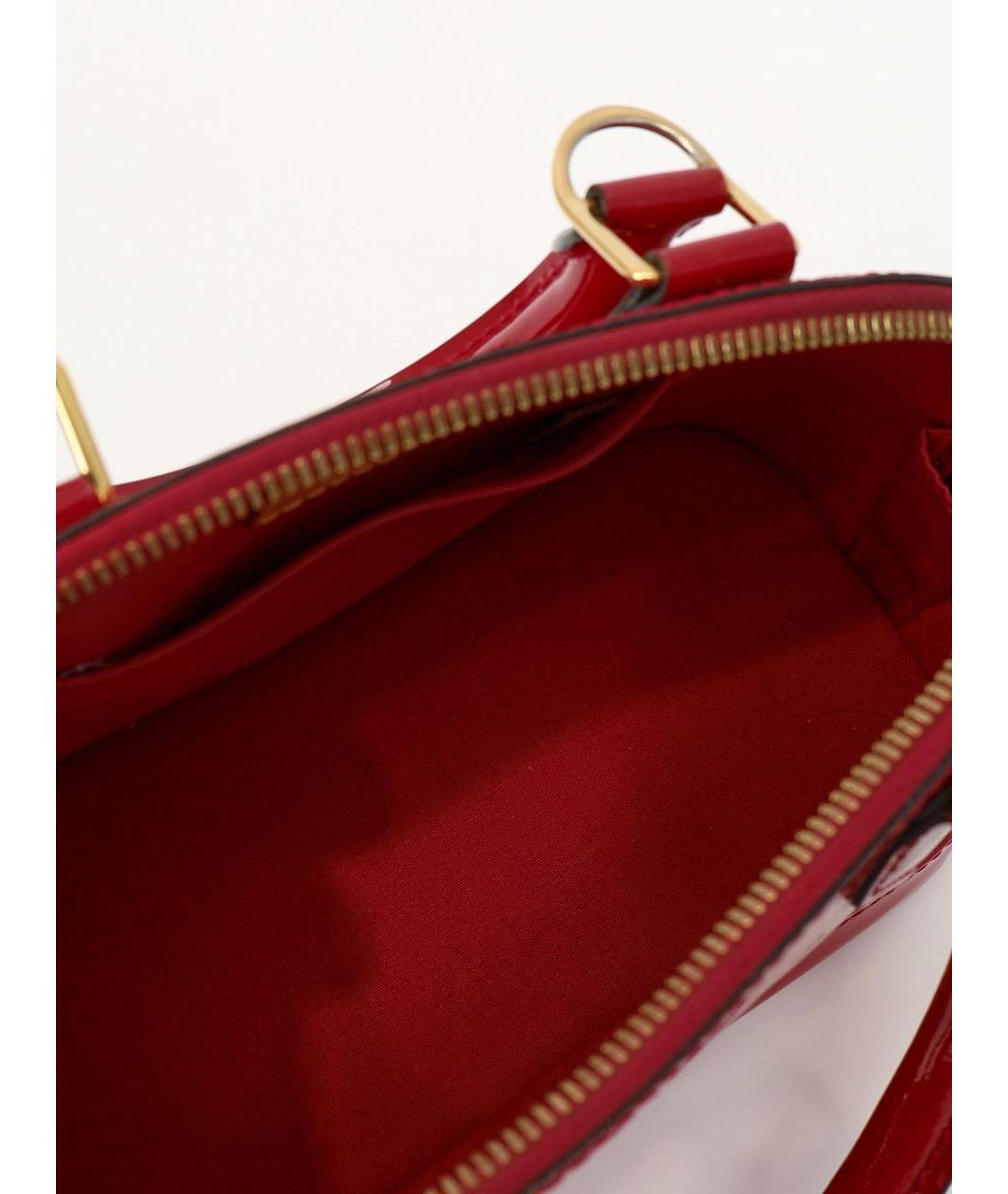 LOUIS VUITTON Красная кожаная сумка с короткими ручками, фото 4