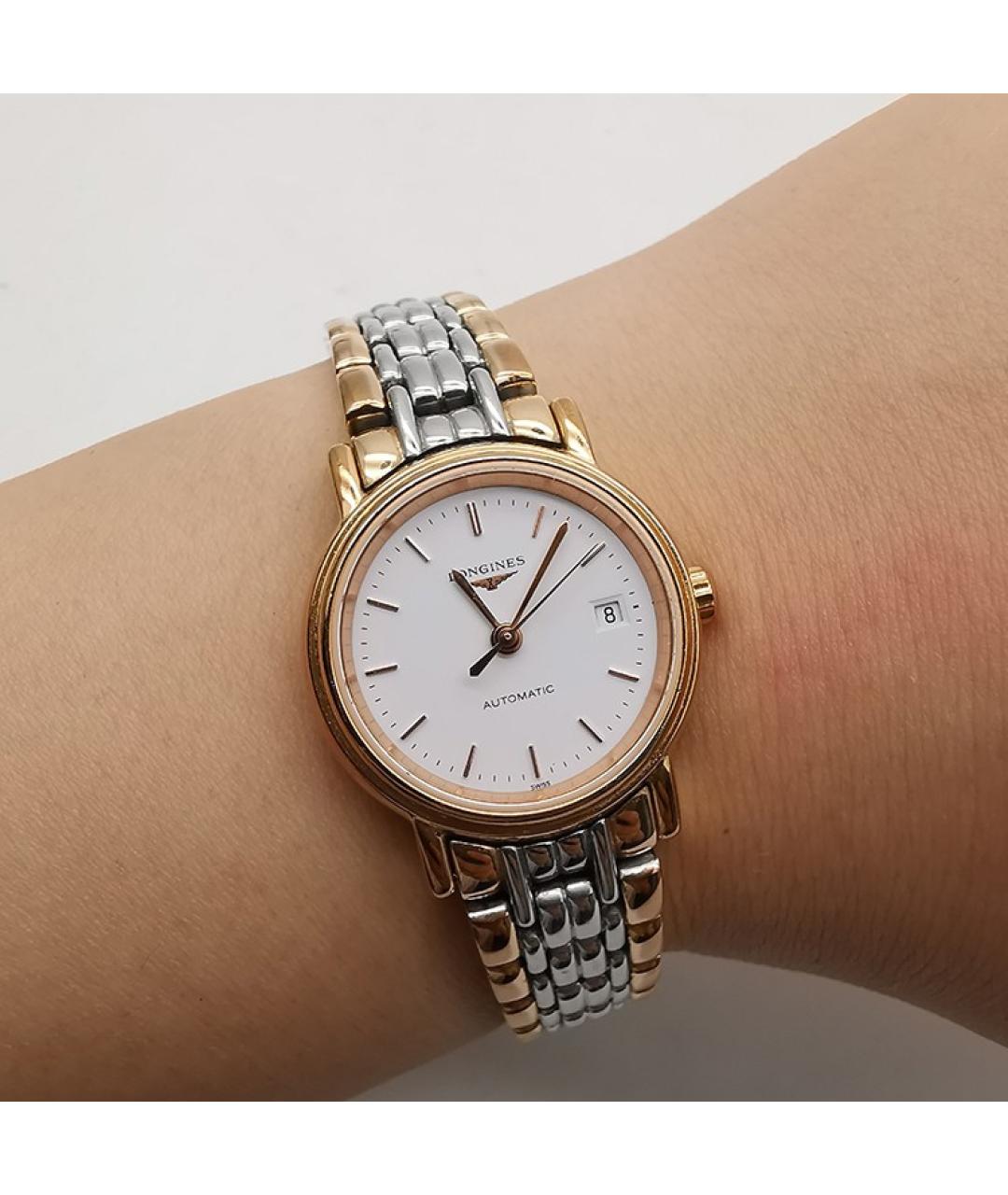 LONGINES Золотые стальные часы, фото 3