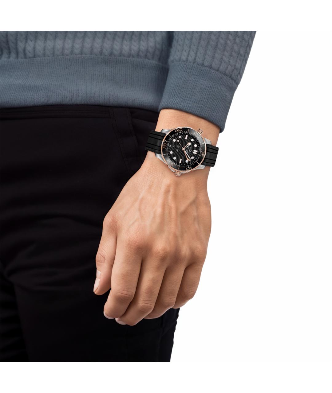 OMEGA Черные часы, фото 3