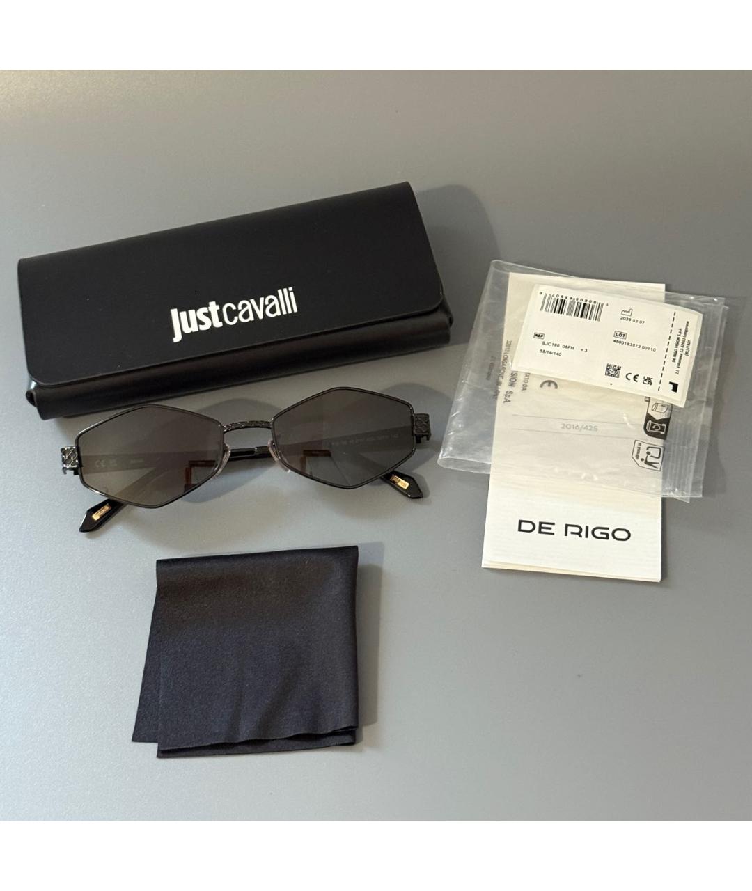 JUST CAVALLI Черные металлические солнцезащитные очки, фото 6