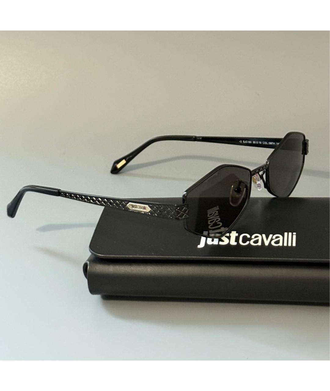 JUST CAVALLI Черные металлические солнцезащитные очки, фото 2