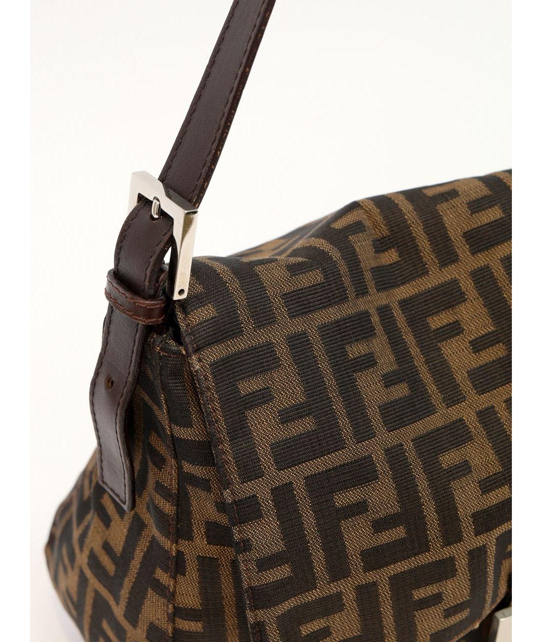 FENDI Коричневая сумка с короткими ручками, фото 5