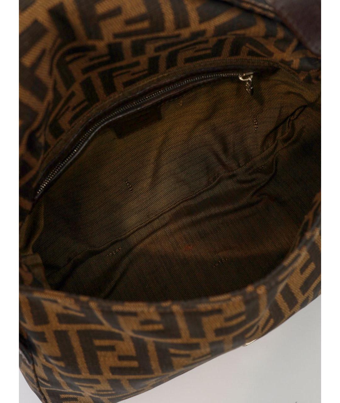 FENDI Коричневая сумка с короткими ручками, фото 4