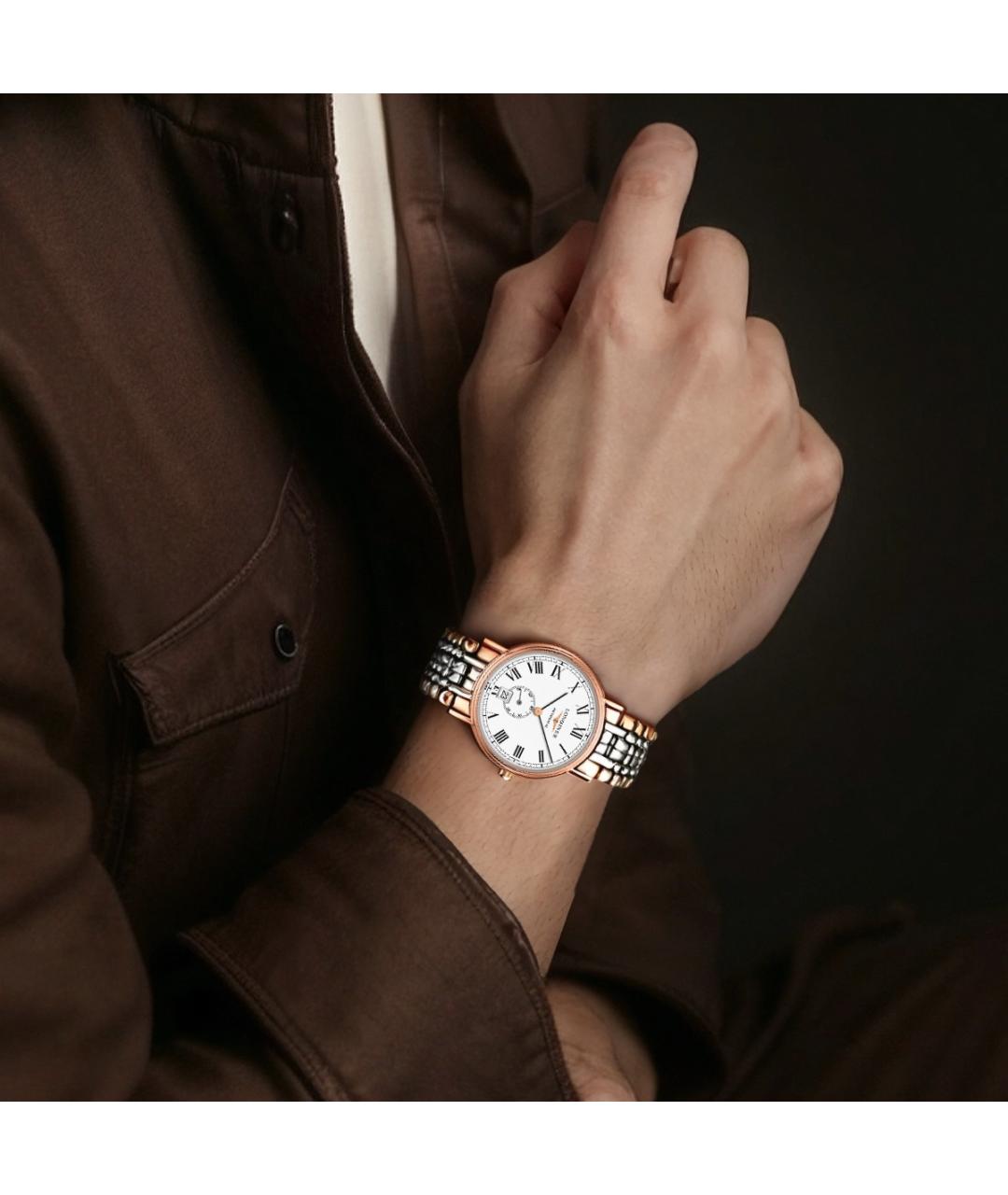 LONGINES Золотые стальные часы, фото 4