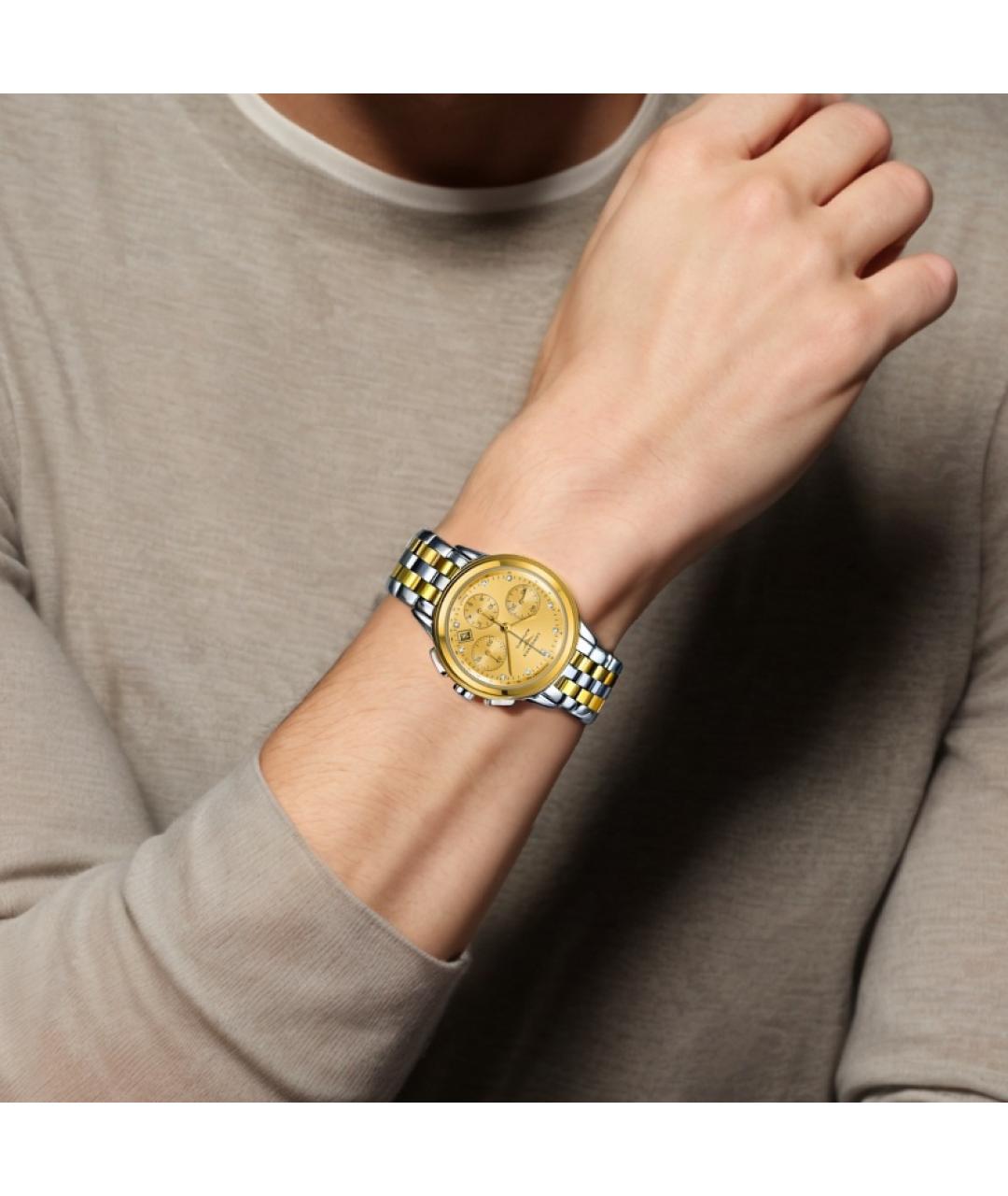 LONGINES Золотые стальные часы, фото 4