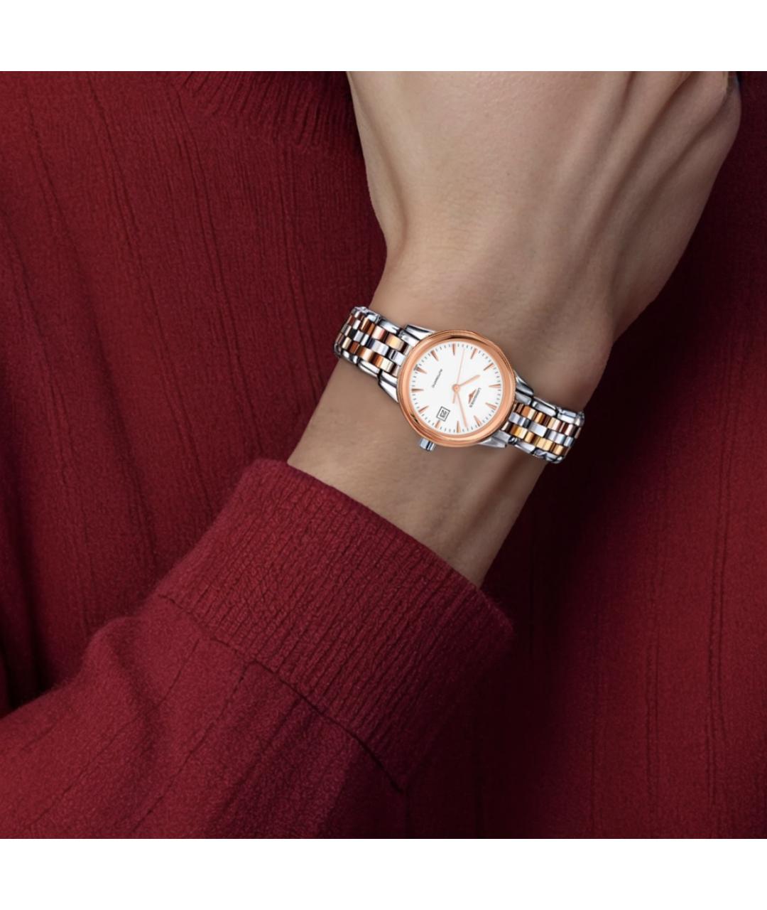 LONGINES Золотые стальные часы, фото 4