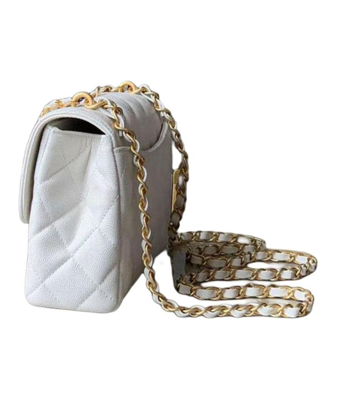 CHANEL Белая кожаная сумка через плечо, фото 2