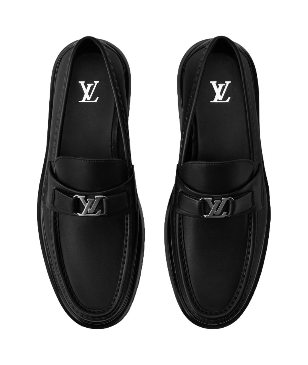 LOUIS VUITTON Черные кожаные лоферы, фото 4