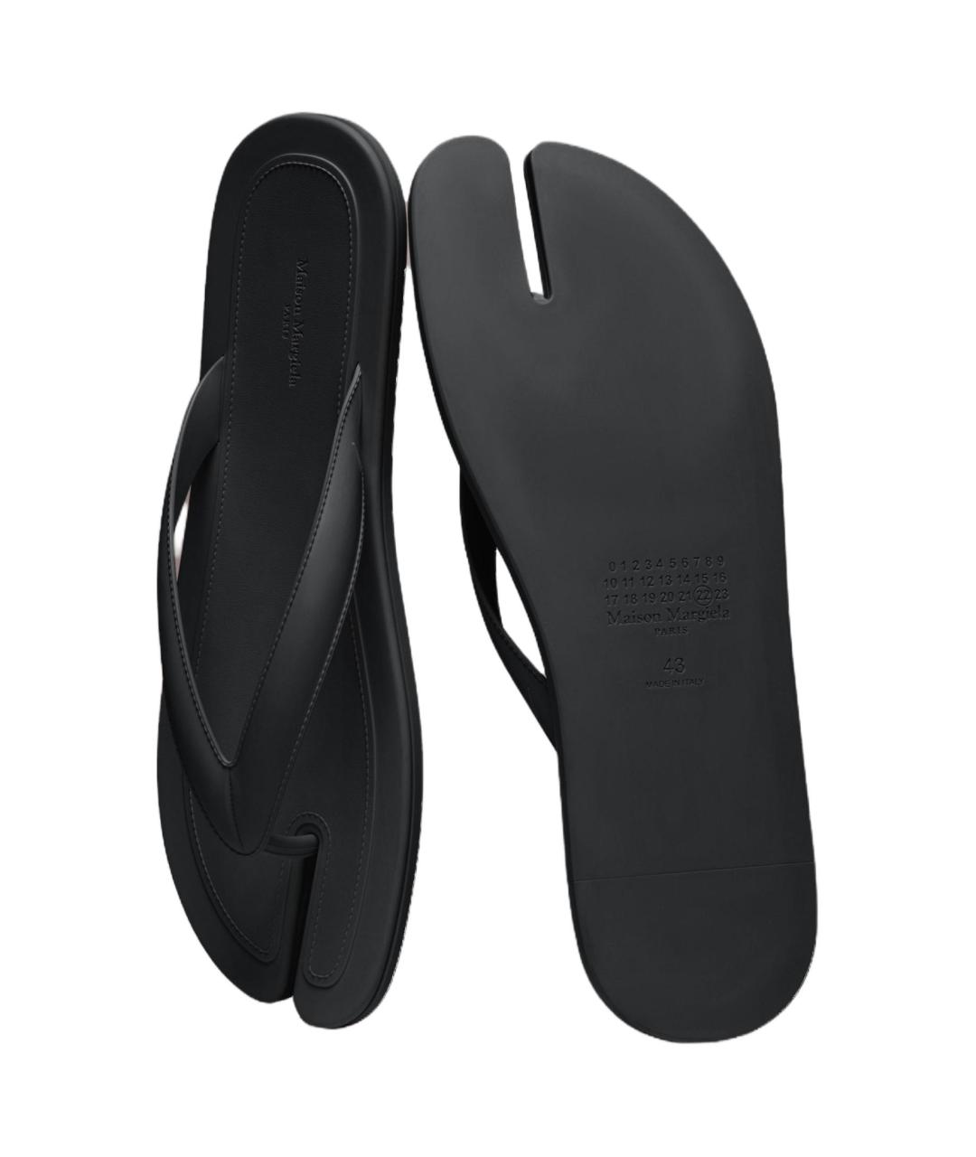 MAISON MARGIELA Черные шлепанцы, фото 5