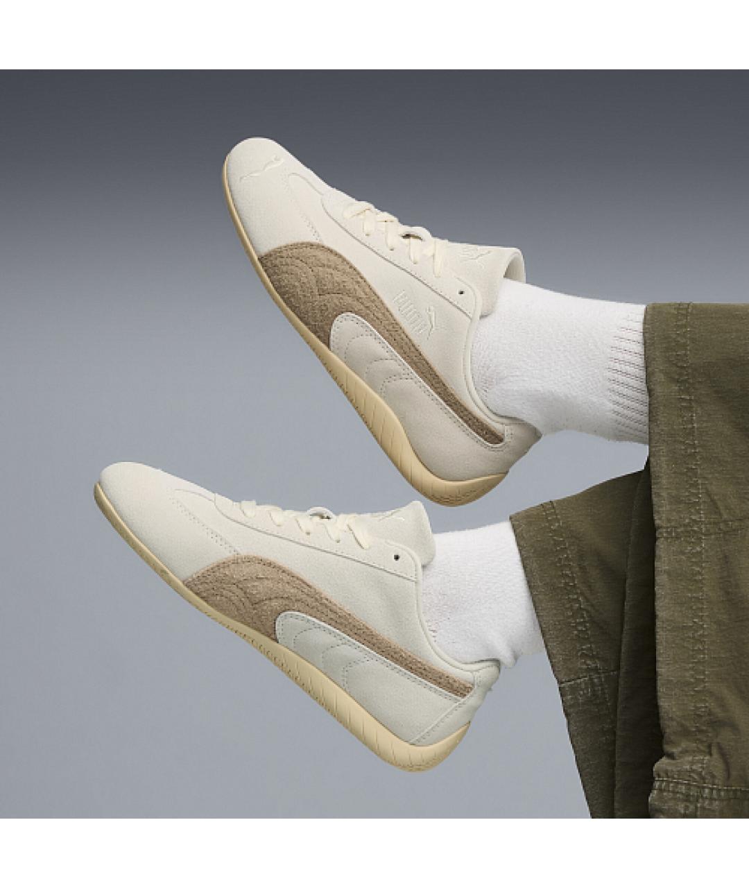 PUMA Бежевые замшевые кроссовки, фото 5