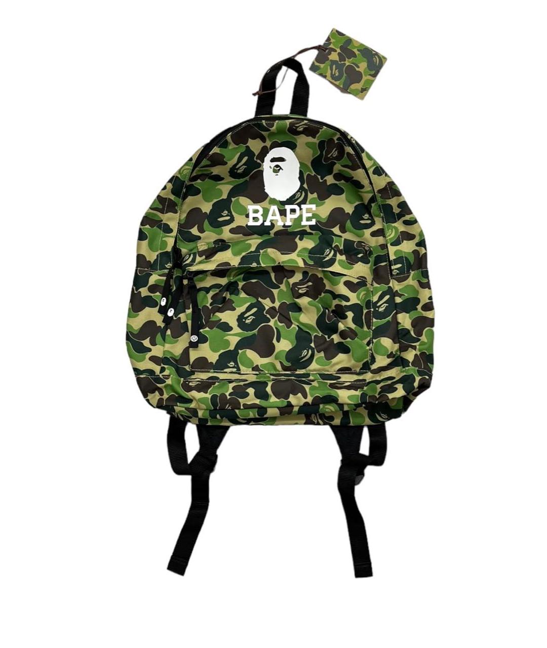 A BATHING APE Зеленый синтетический рюкзак, фото 3