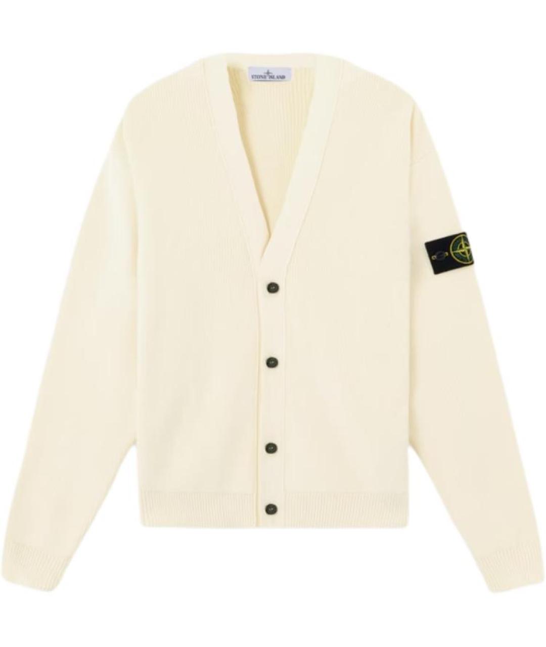 STONE ISLAND Белый кардиган, фото 1