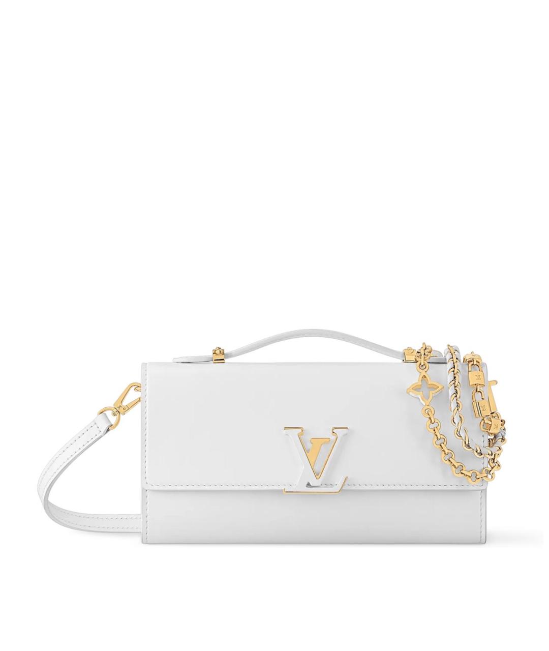 LOUIS VUITTON Белая кожаная сумка через плечо, фото 8