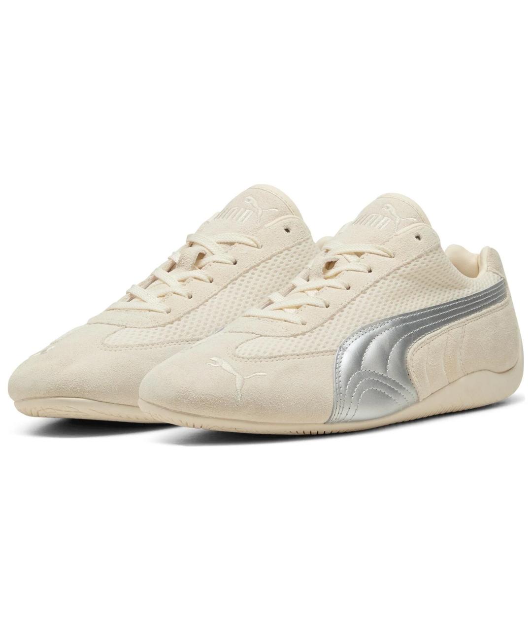 PUMA Бежевые замшевые низкие кроссовки / кеды, фото 2