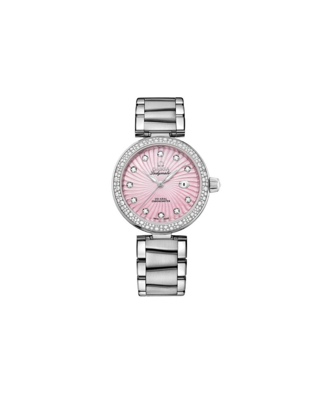 OMEGA Розовые металлические часы, фото 1