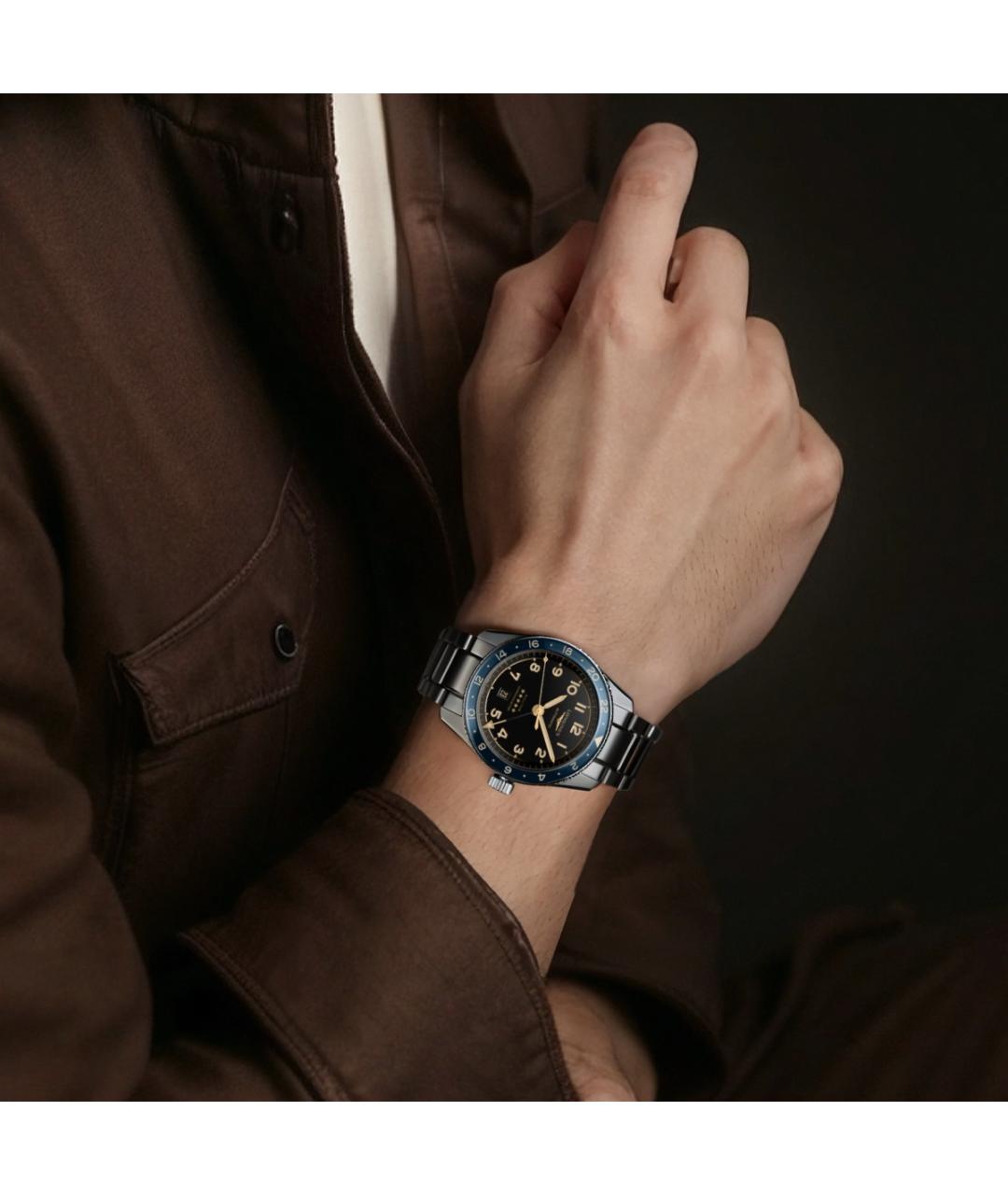 LONGINES Черные часы, фото 3