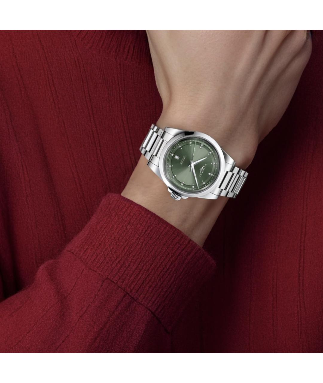 LONGINES Зеленые часы, фото 4