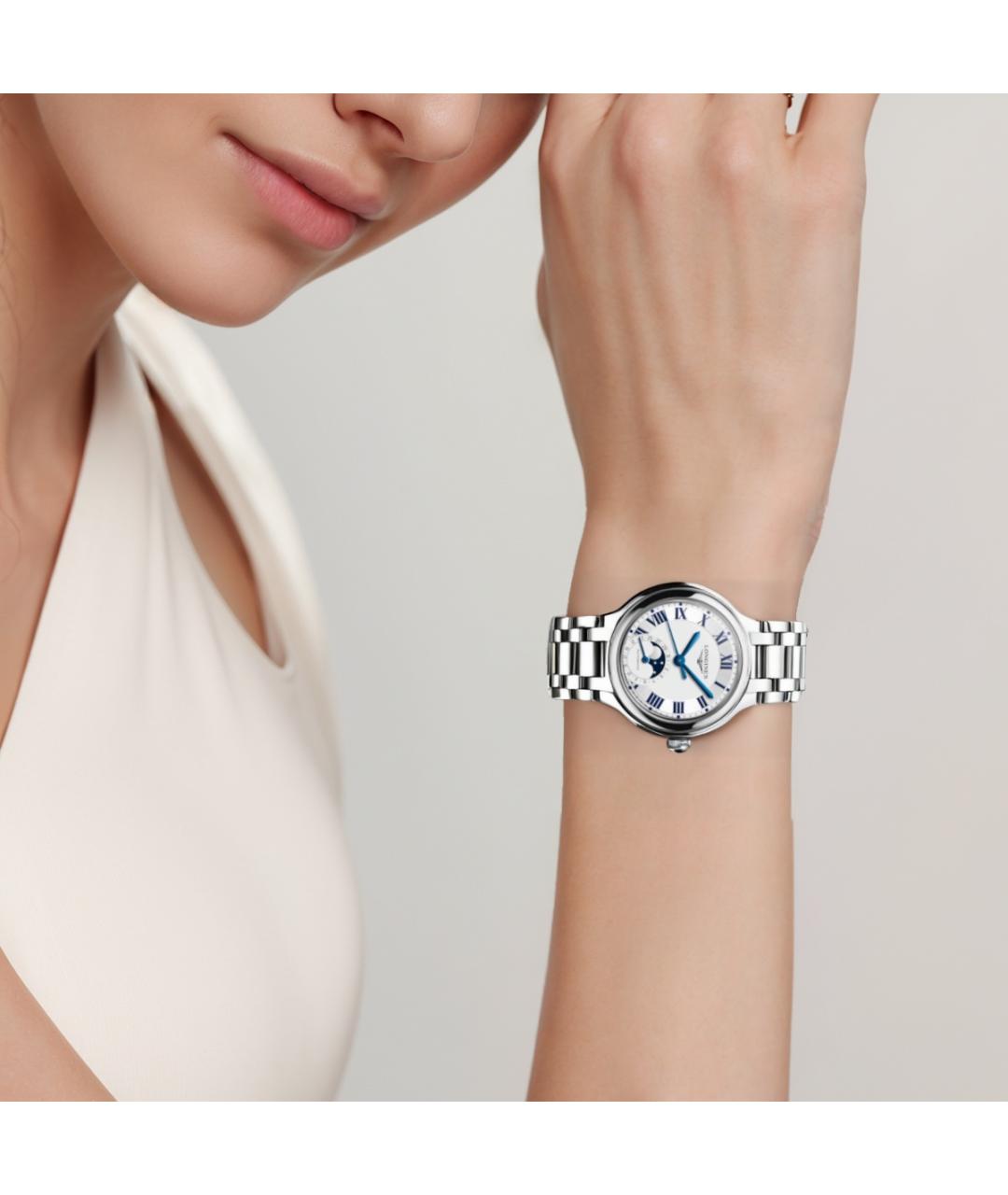 LONGINES Белые часы, фото 5