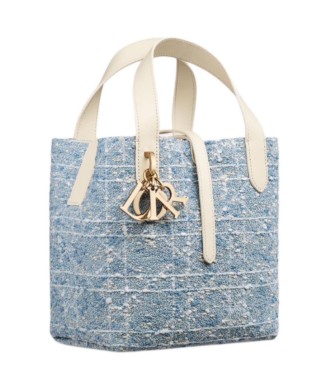 CHRISTIAN DIOR Голубая хлопковая сумка через плечо, фото 3