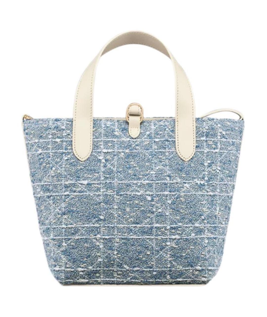 CHRISTIAN DIOR Голубая хлопковая сумка через плечо, фото 4