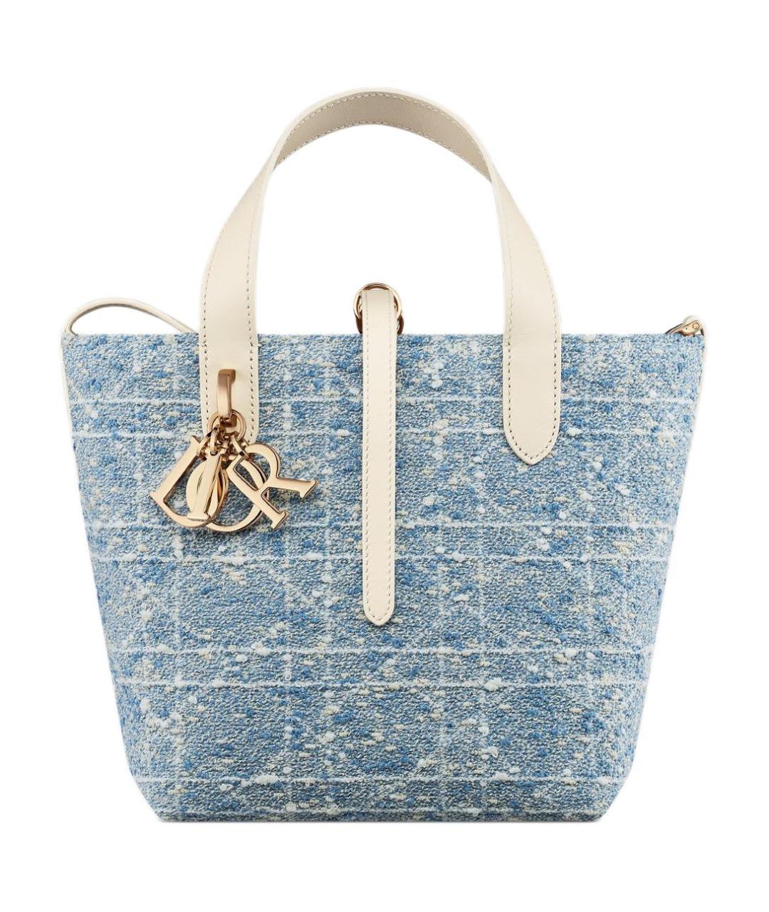 CHRISTIAN DIOR Голубая хлопковая сумка через плечо, фото 1