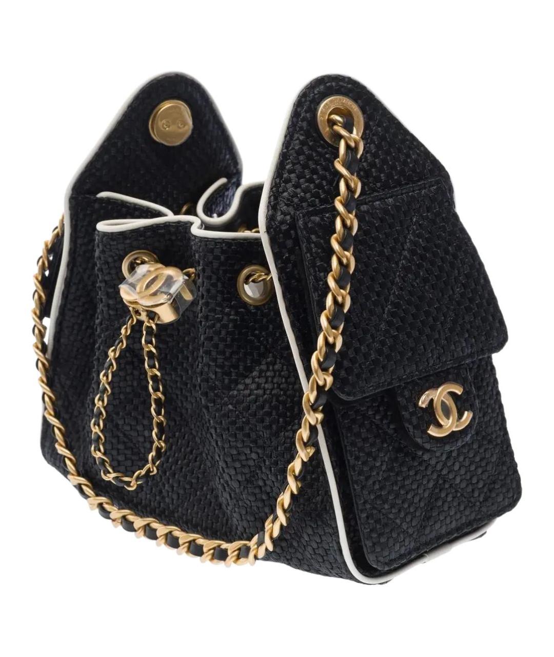 CHANEL Черная кожаная сумка через плечо, фото 2