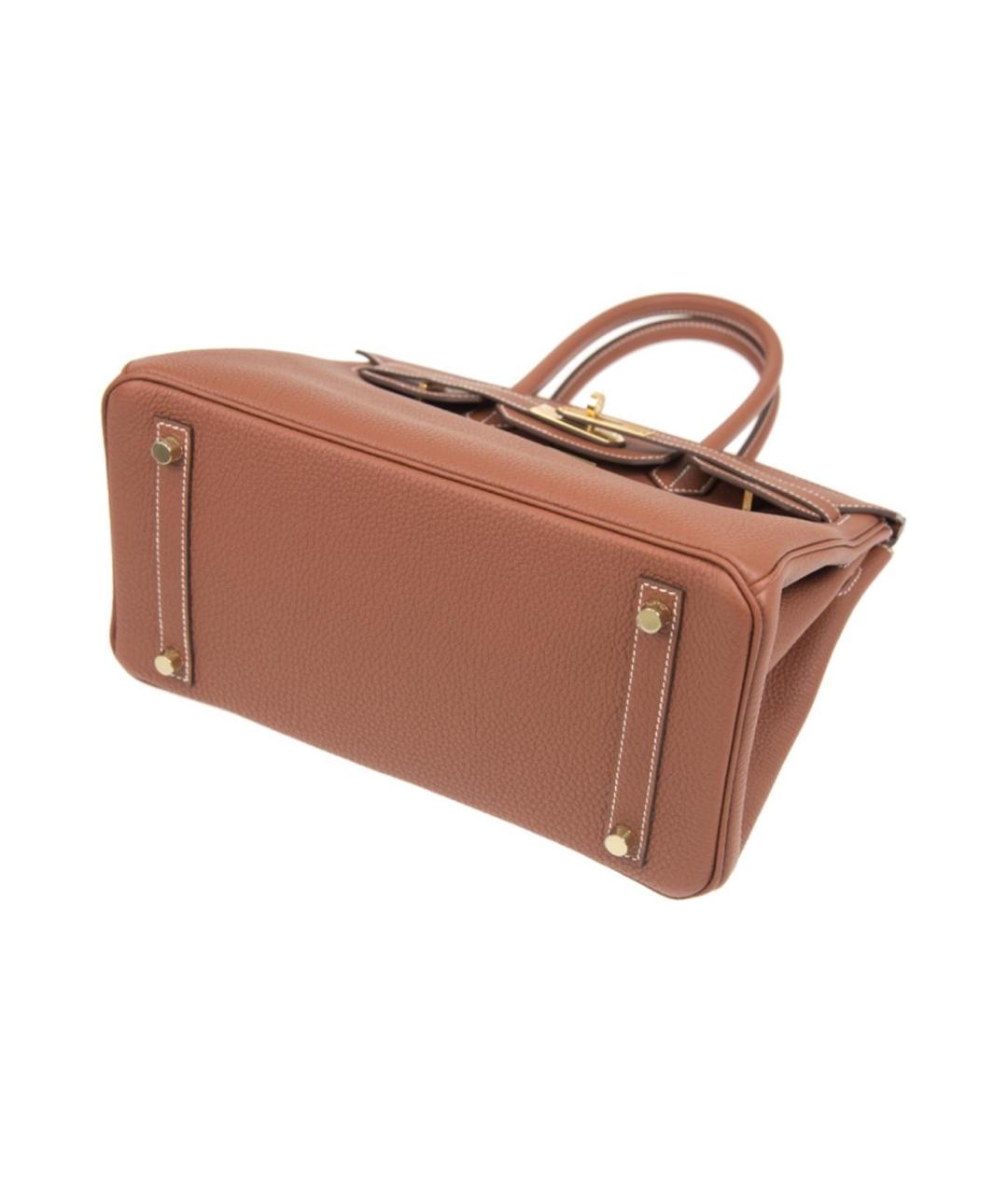 HERMES Коричневая кожаная сумка тоут, фото 3
