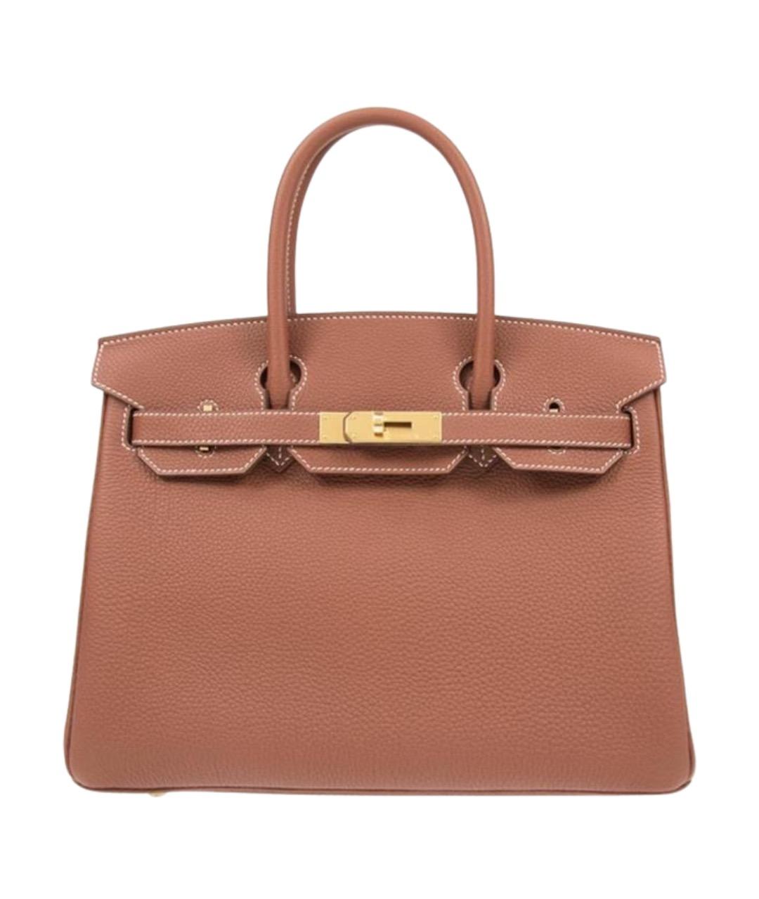 HERMES Коричневая кожаная сумка тоут, фото 1