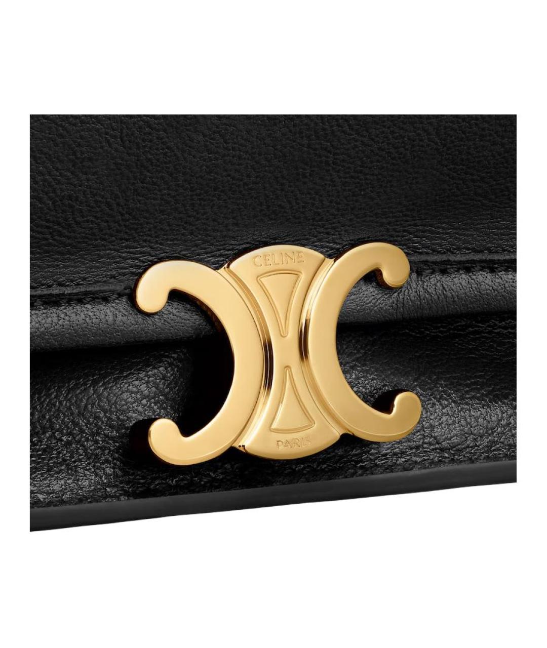 CELINE Черная кожаная сумка через плечо, фото 4