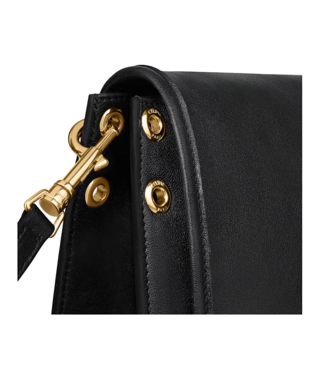 CELINE Черная кожаная сумка через плечо, фото 5