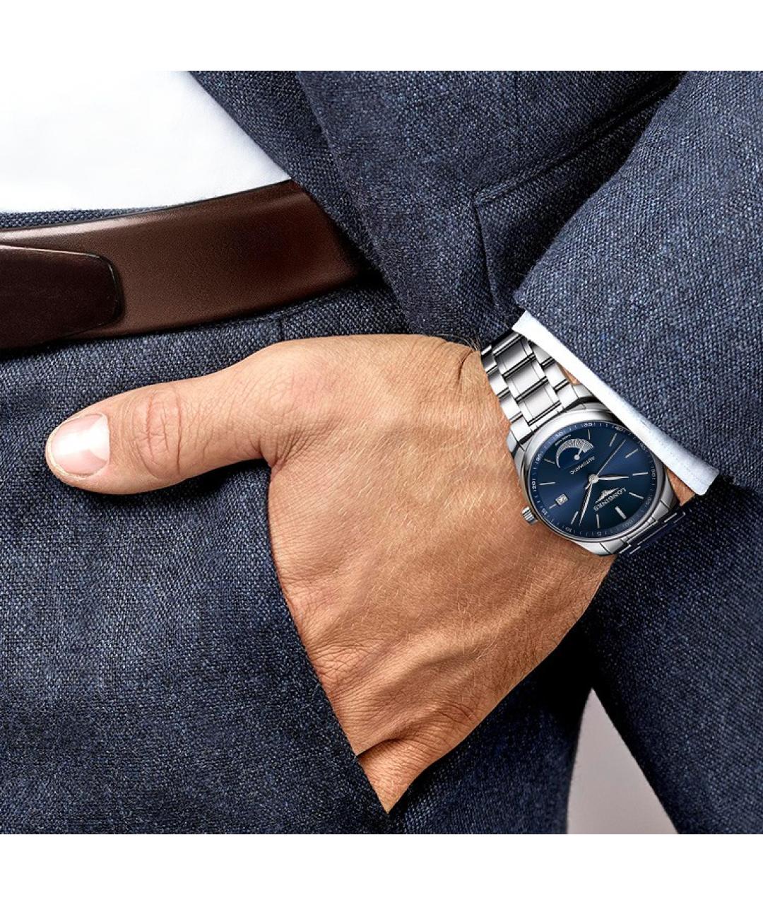 LONGINES Серебряные стальные часы, фото 4