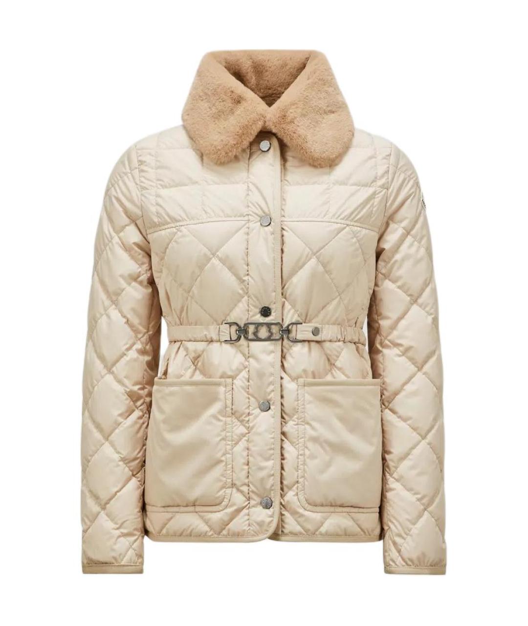MONCLER Бежевая полиамидовая куртка, фото 1