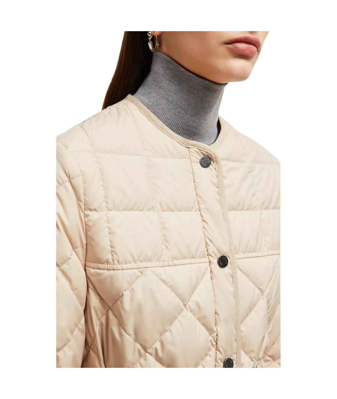 MONCLER Бежевая полиамидовая куртка, фото 5