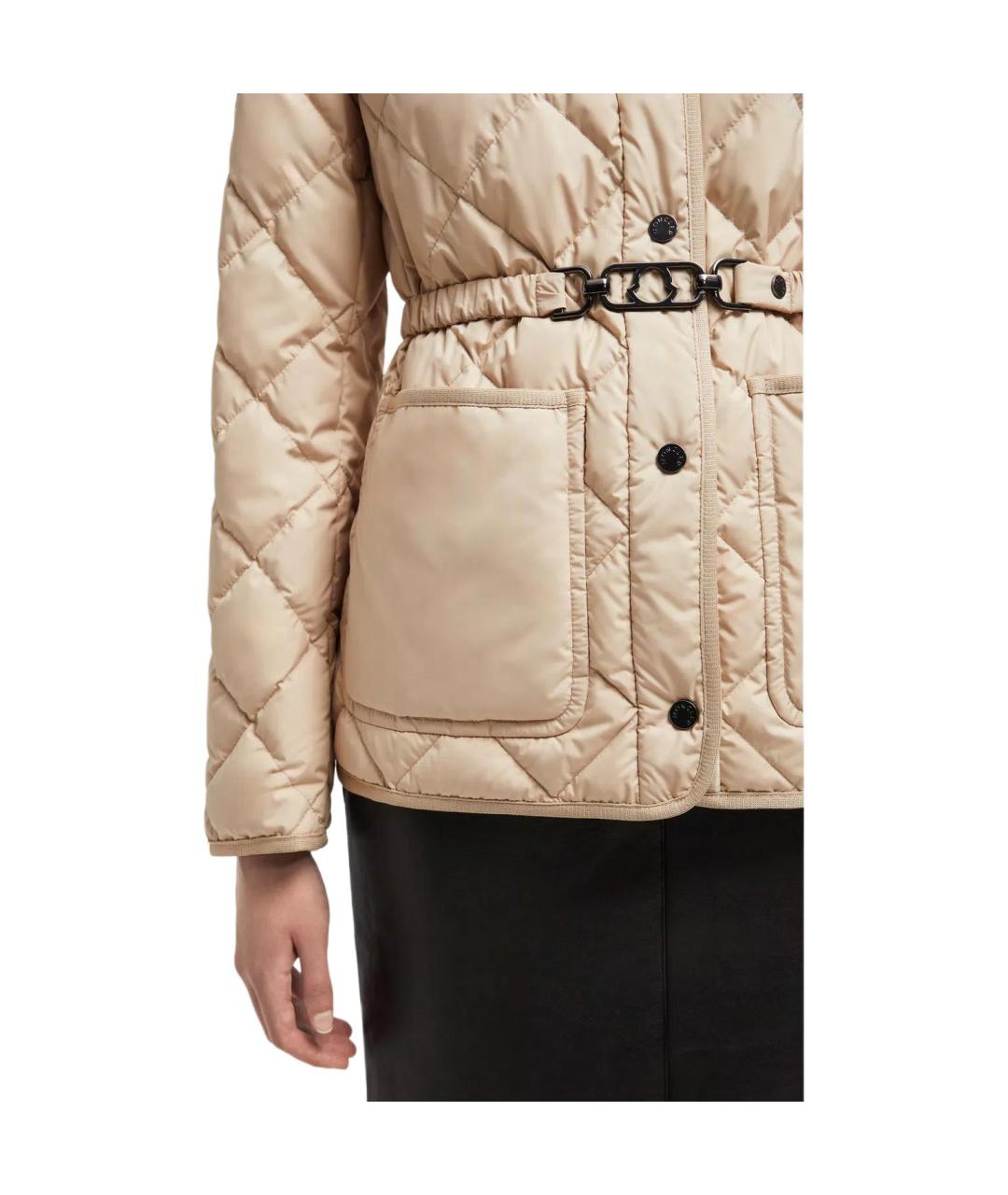 MONCLER Бежевая полиамидовая куртка, фото 2