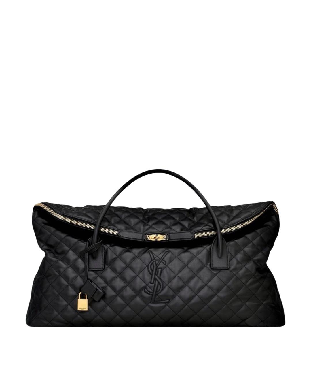 SAINT LAURENT Черная кожаная сумка тоут, фото 1