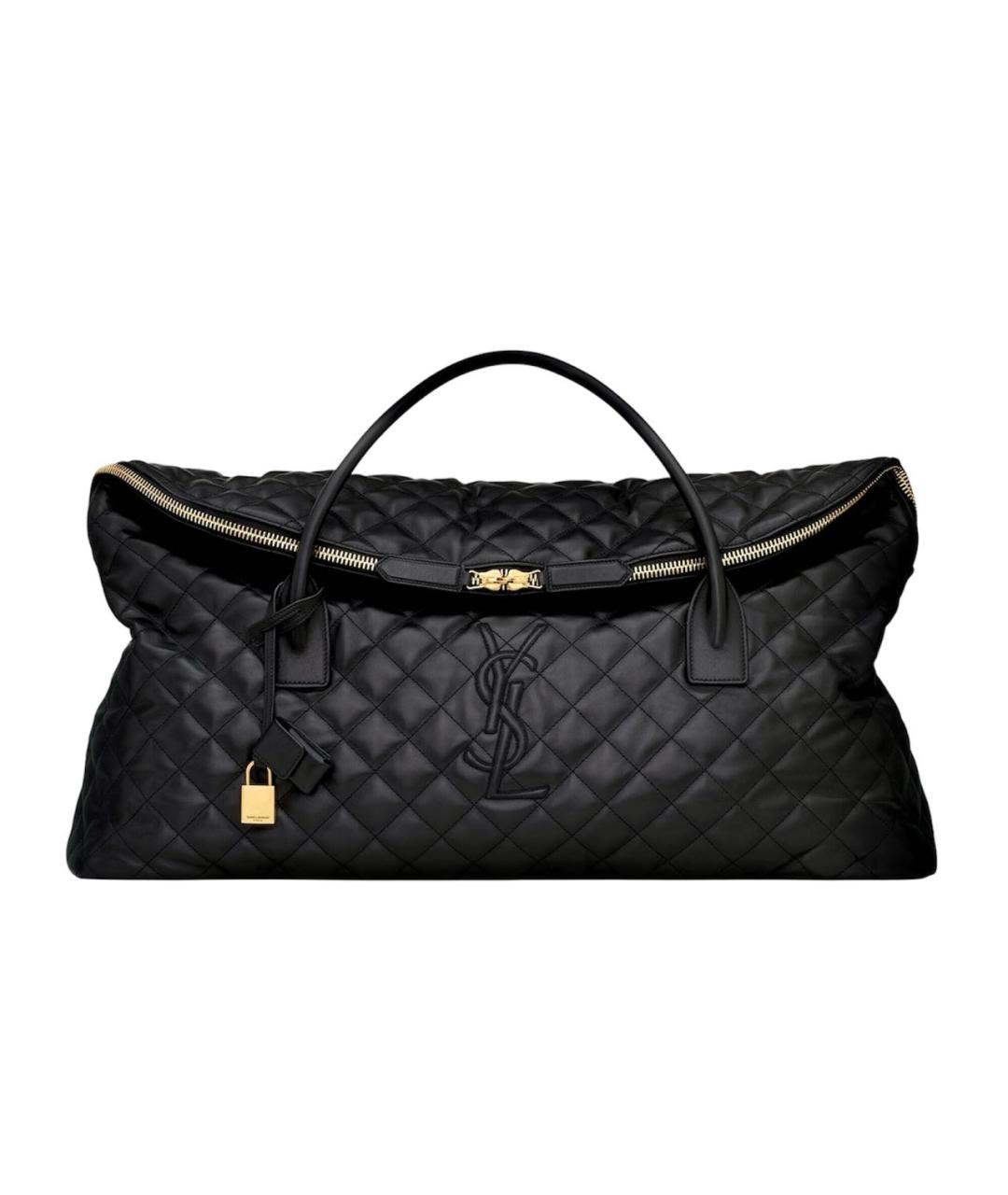 SAINT LAURENT Черная кожаная сумка тоут, фото 9