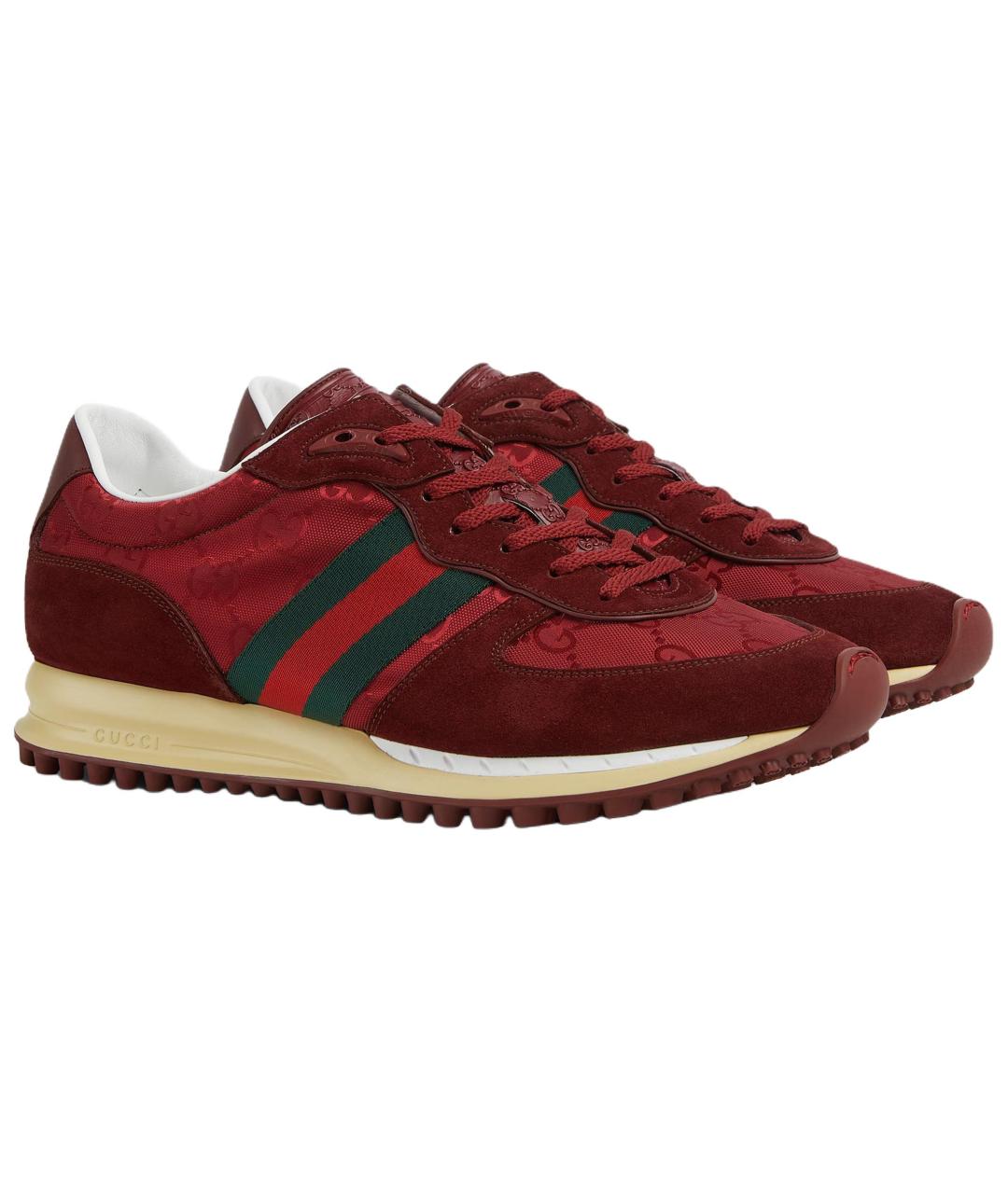 GUCCI Красные низкие кроссовки / кеды, фото 3