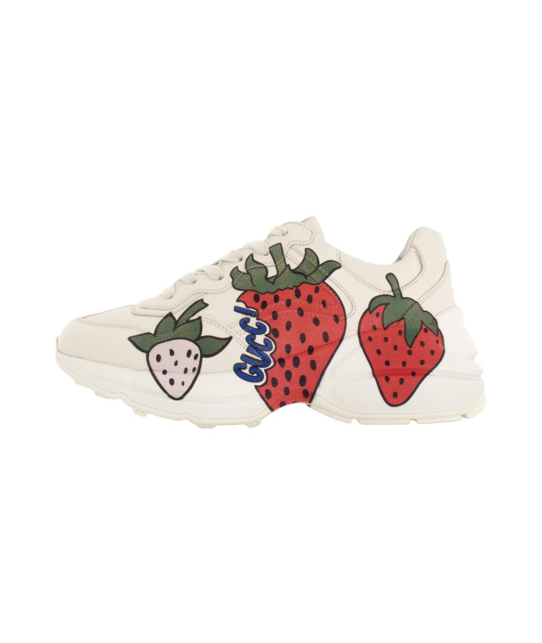 GUCCI Белые кожаные кроссовки, фото 6