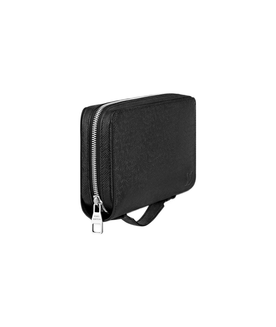LOUIS VUITTON Черный кожаный кошелек, фото 2