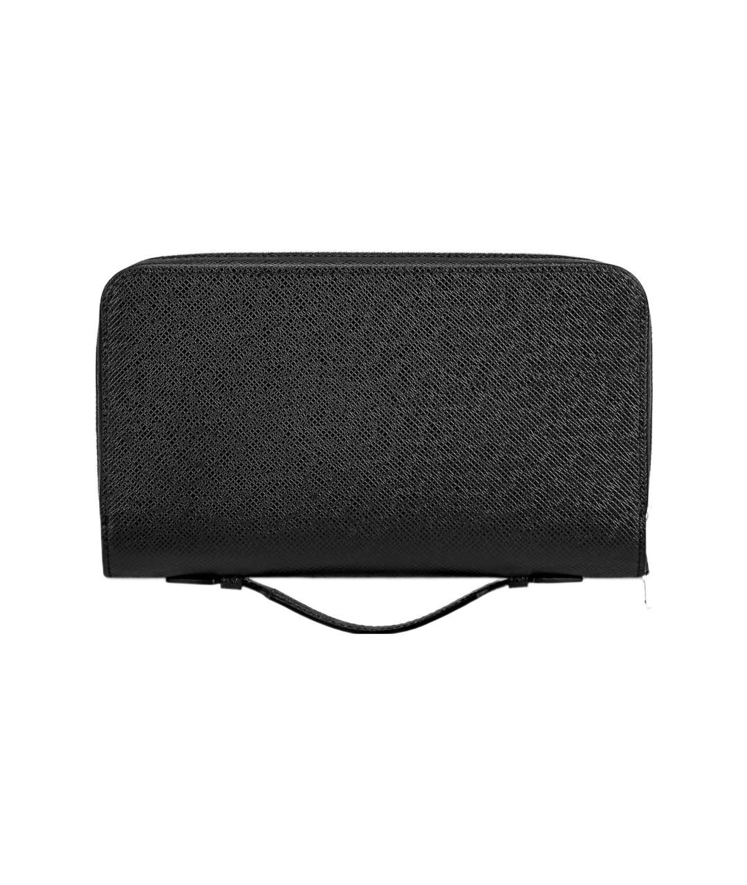 LOUIS VUITTON Черный кожаный кошелек, фото 4