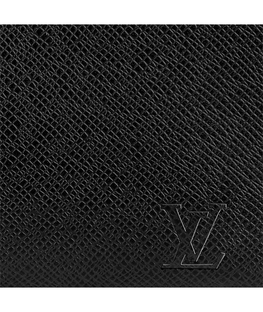 LOUIS VUITTON Черный кожаный кошелек, фото 5