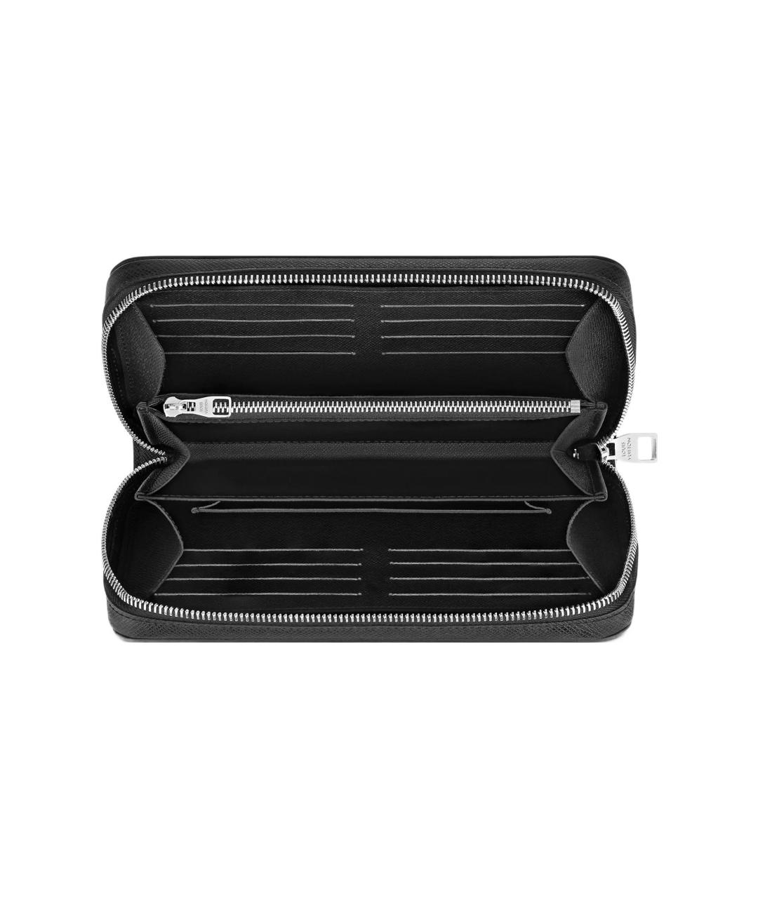 LOUIS VUITTON Черный кожаный кошелек, фото 3