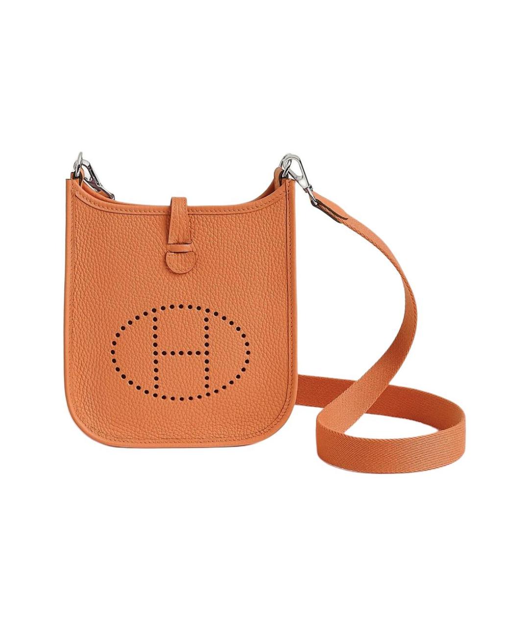 HERMES Оранжевая кожаная сумка через плечо, фото 6