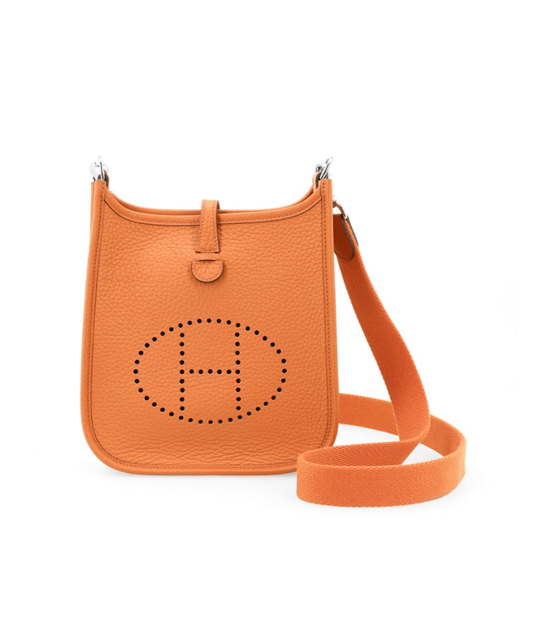 HERMES Оранжевая кожаная сумка через плечо, фото 2
