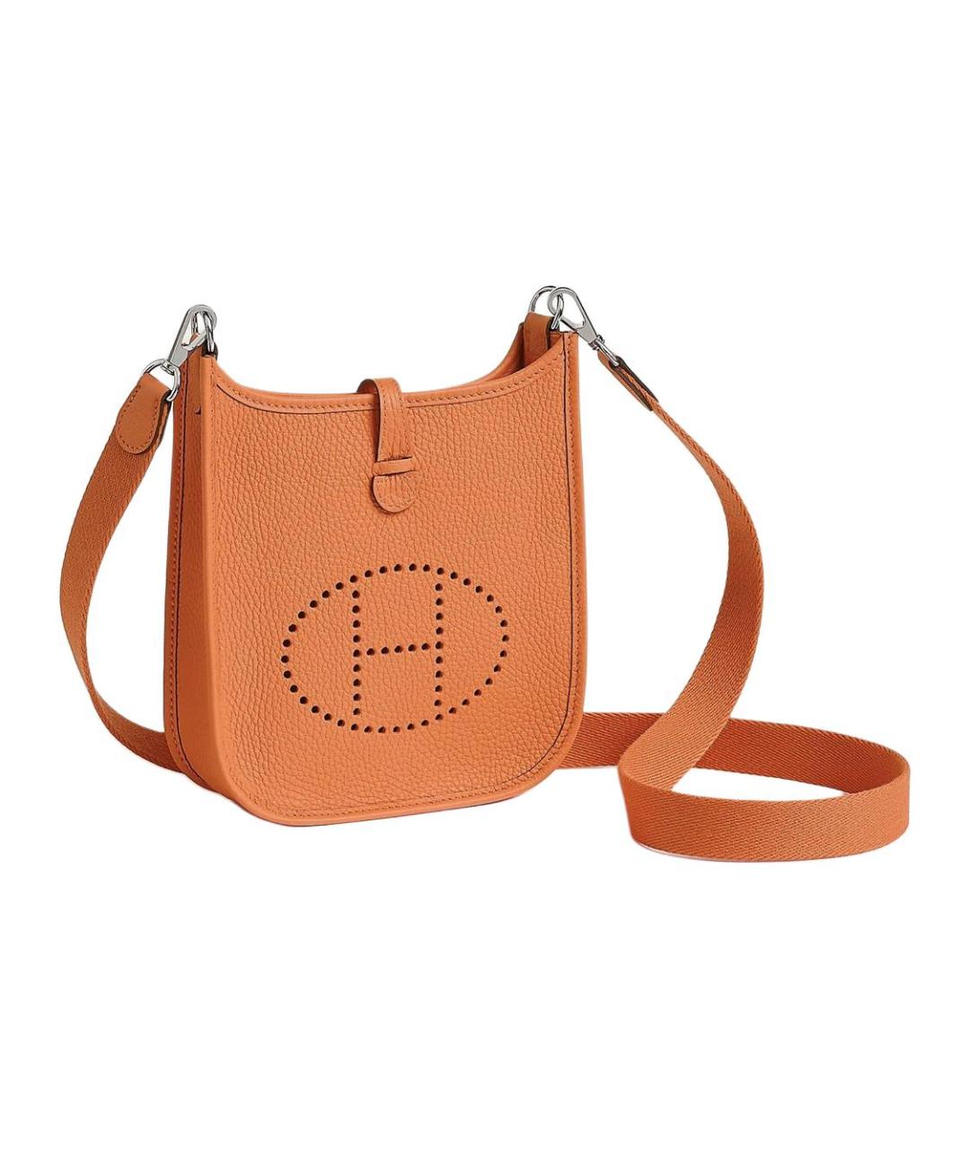 HERMES Оранжевая кожаная сумка через плечо, фото 3